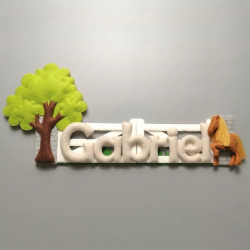 Personalised name sign handmade wool felt