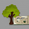 Elemento decorativo en fieltro: árbol hecho a mano