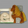 Elemento decorativo en fieltro: caballo hecho a mano