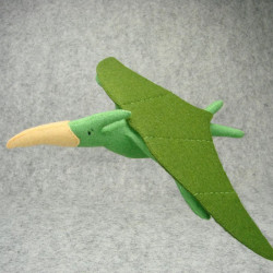 Handmade Pteranodon crafted from wool felt in various colors