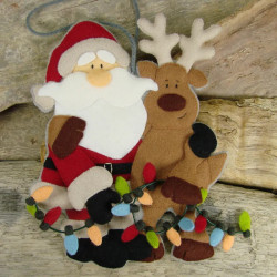 Santa Claus and reindeer