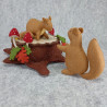 Felt squirrels scene