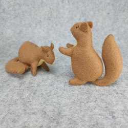 Felt squirrels scene