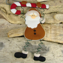 Papa Noel con bastón de caramelo